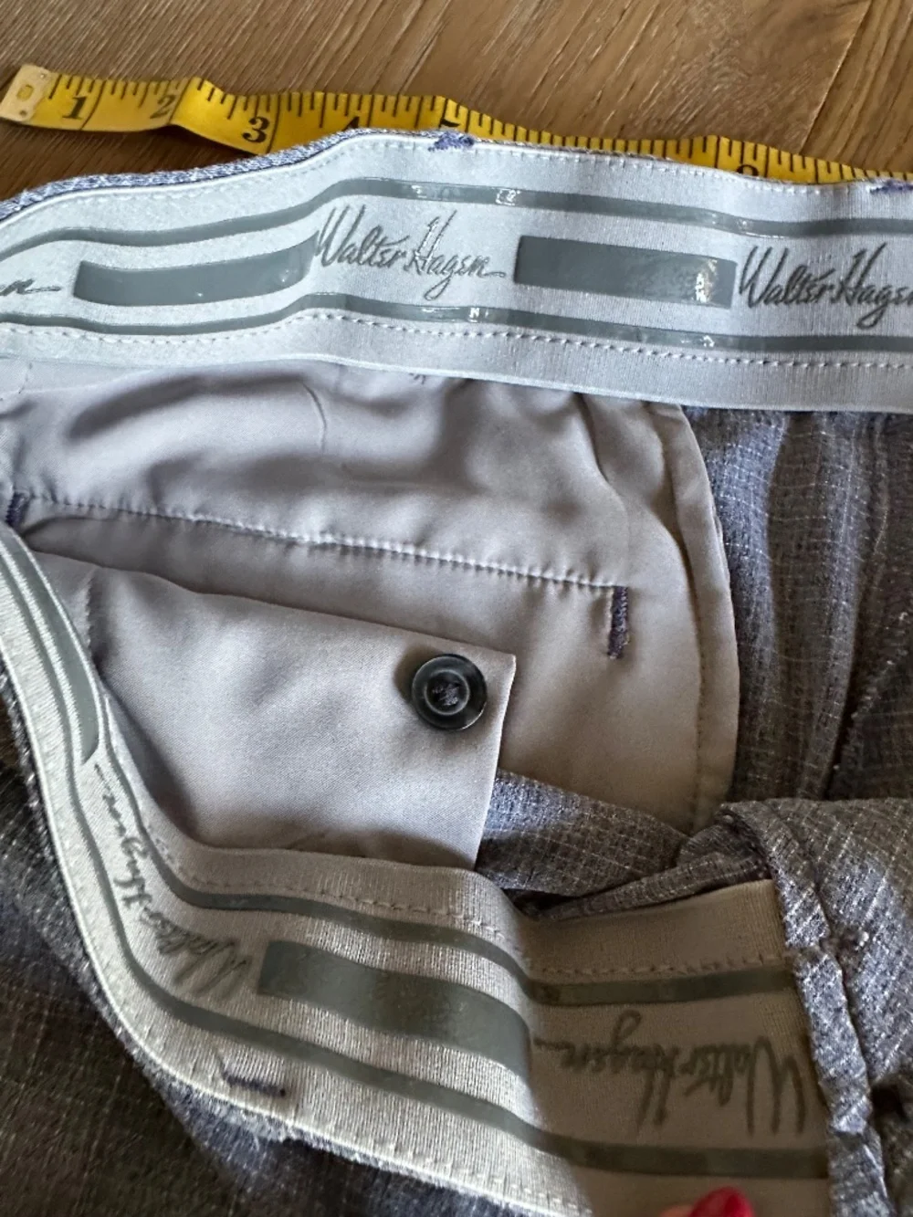 Walter Hagen Flat Front Textured Grid Golf Shorts Men’s 34 Gray